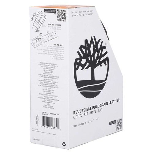 Men's Timberland Reversible Leather Belt, Black to Brown 48" or less. Brand New - Picture 5 of 16