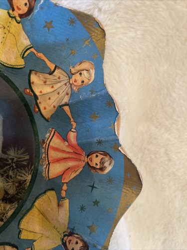 VTG Christmas Cardboard Scalloped Bowl West Germany Lot Of 2 - Picture 7 of 9