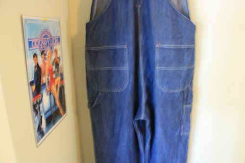 Red Kap Mens Bib Overalls 44x30 Medium Wash Blue Denim Button Fly Carpenter - Picture 6 of 7