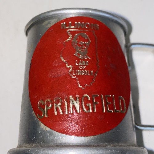 Vintage Land of Lincoln Springfield Illinois Souvenir Schnapsglas Krug - Bild 9 von 11