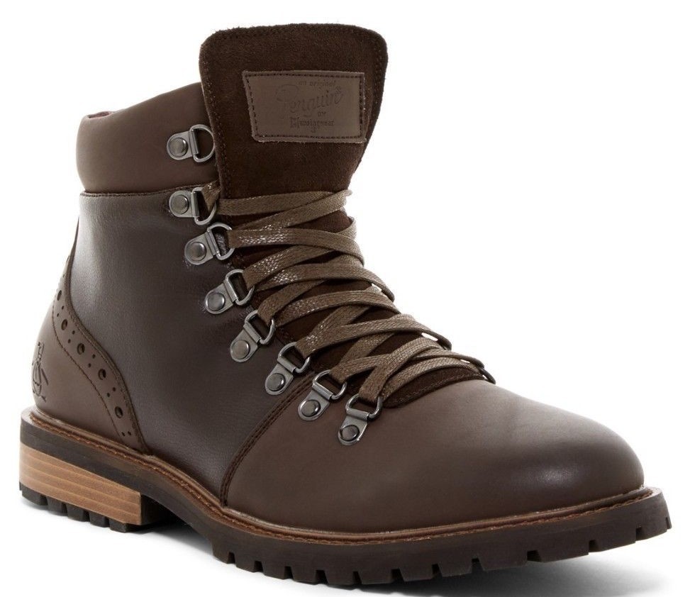 Scarpe casual da uomo NIB Original Penguin Neville Leather Mid-Boot CHOCOLATE Brown Sz 8.5 Scarpe casual da uomo NIB Original Penguin Neville Leather Mid-Boot CHOCOLATE Brown Sz 8.5