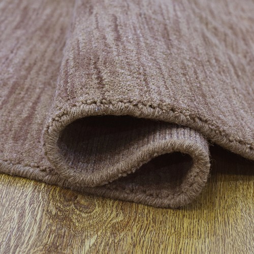 Alfombra ecológica de lana con telar anudada a mano marrón claro liso BBH Homes BBL0011 - Imagen 97 de 146
