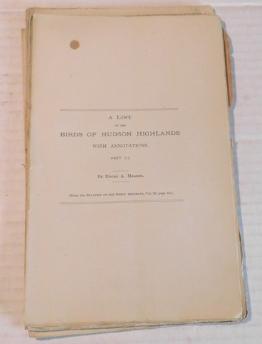 THE BIRDS OF HUDSON HIGHLANDS WITH ANNOTATIONS by EDGAR ALEXANDER MEARNS 7 parts - Foto 7 di 12