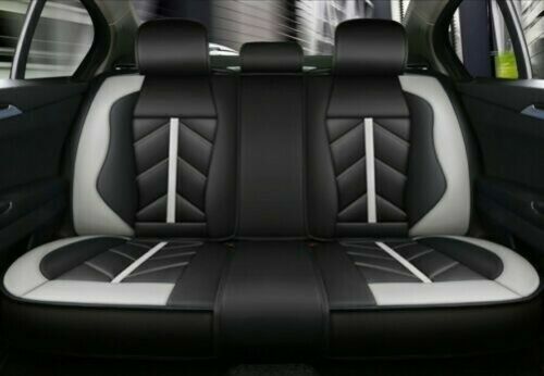 Sporty Grey PU Leather Full Set Car Seat Covers For Nissan Navara Qashqai Juke - Picture 4 of 5