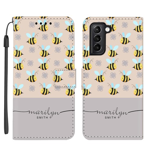 Stand Wallet Leather For Samsung Galaxy S23 S22 S24 Personalised Phone Bee Cover - Picture 24 of 100