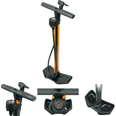 SKS Standpumpe Air Worx 10.0 orange Stahlkörper mit Manometer Fahrradpumpe