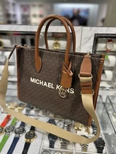 Michael Kors Mirella Medium Brown Crossbody Handbag Purse Tote Bag Shoulder Lady