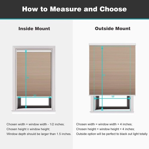 27"W x 48"H Cordless Light Brown Blackout Window Shades - Smooth Glide Operation - Picture 9 of 9