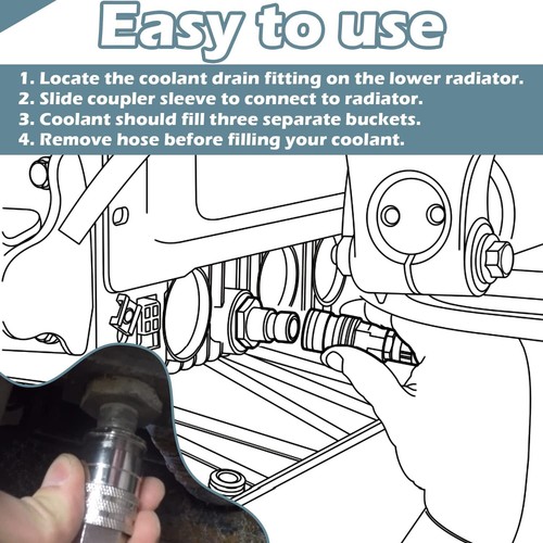 Quick Fit Radiator Adaptor Radiator Coolant Drain Hose Alt 9996049 for Volvo - Picture 5 of 8