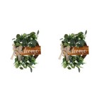 Welcome Door Sign Spring Wreath Artificial Eucalyptus Wreath