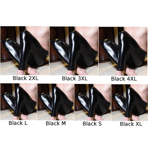 Sexy Mens Faux Leather Wet Look Tight Punk Pants Leggings Long Trouser Clubwear - Picture 12 of 54