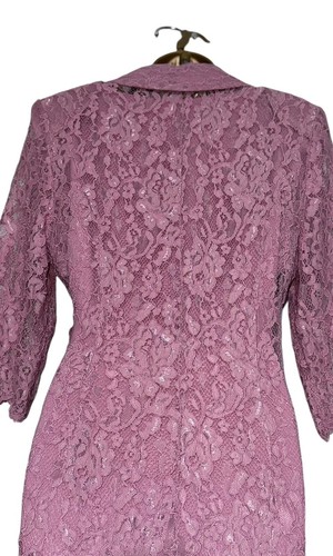 VENI INFANTINO Talla 10 Rosa Oscuro Encaje Madre de la Novia Conjunto Vestido Chaqueta - Imagen 10 de 15