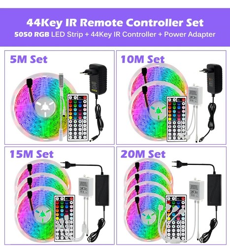 10M RGB LED STRIP LIGHTS COLOUR CHANGING FLEXBILE TAPE LIGHTING SMD5050 DC12V - Picture 8 of 11