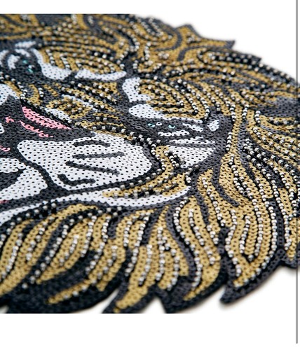 Pailletten Aufnäher Löwenkopf DIY Kleidung Patches für Kleidung zum Aufbügeln/Aufnähen bestickt - Bild 2 von 8