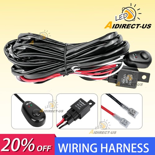 KIT de arnés de cableado barra de luz LED 40A relé de fusibles interruptor de encendido y apagado para 4x4 ATV UTV - Imagen 1 de 12