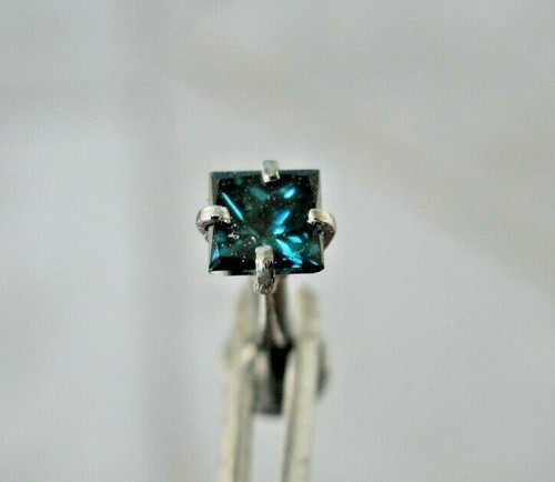 .28ct 3.38mm PRINCESS CUT REAL BLUE DIAMOND LABRET BODY,CERT 1/4,5/16,3/8,7/16 - Picture 10 of 12