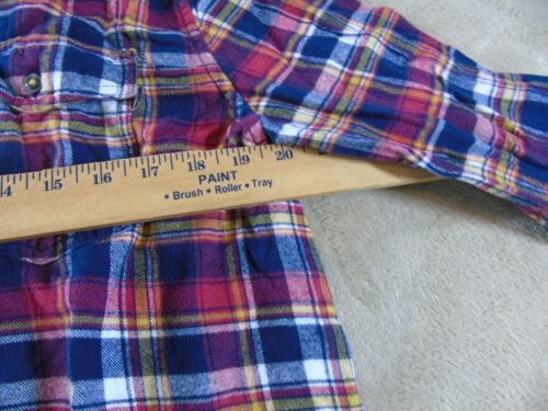 Camisa Denim & Flower Ricky Singh Para Hombres Talla XL Cuadros Azul Rojo Franela Botón Delantero - Imagen 9 de 12