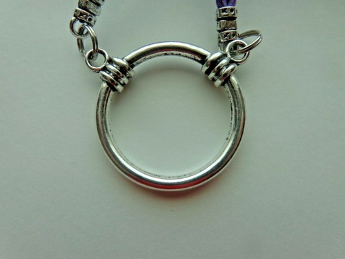 28" DOUBLE SIDED PURPLE LEATHER SUEDE EYEGLASS HOLDER LA NECKLACE LA LOOP RING - Picture 2 of 4