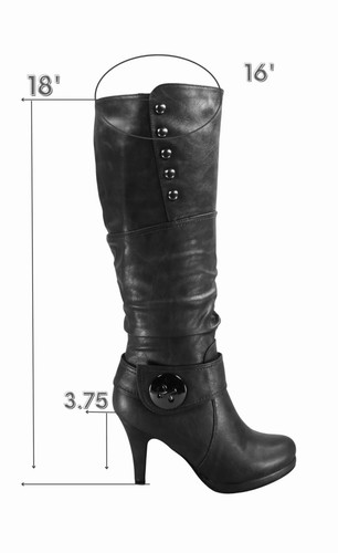 Top Moda Women’s Round Toe High Heel Boots - Picture 10 of 10