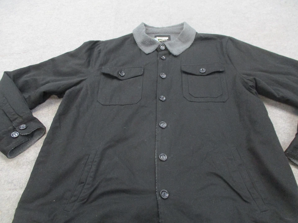 Chaqueta Carbon 2 Colbalt Para Hombres 2XL XXL Negra Abotonada Abrigo Forrado de Vellón Adulto Foto 2 de 4