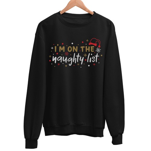 Christmas Jumper Slogan Sweater Unisex Santa Black Novelty Funny Sweatshirt - Picture 38 of 79