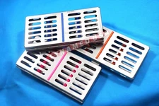 GERMAN 3 Dental Sterilization Cassette Rack Tray Box For 7 Surgical Instruments