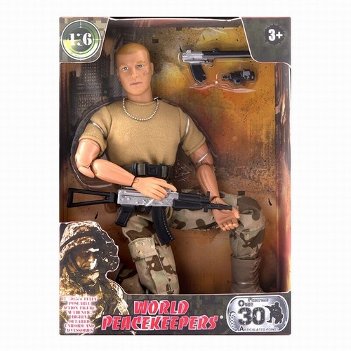 Figura de acción World Peacekeepers 12" totalmente posable juguete soldado con accesorios - Imagen 5 de 5