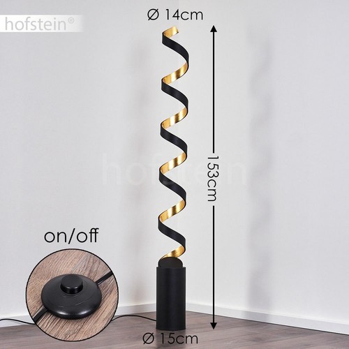 LED Design Wohn Schlaf Zimmer Leuchten Steh Lese Boden Stand Lampen schwarz/Gold - Bild 2 von 10