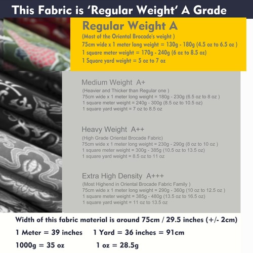 Faux Silk Brocade (Bamboo Pattern) Jacquard Damask Kimono Fabric Material *BA1 - Picture 2 of 31