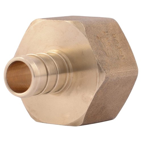 SharkBite 1/2 Inch x 3/4 Inch Crimp Female Adapter, Brass Plumbing Fitting, PEX