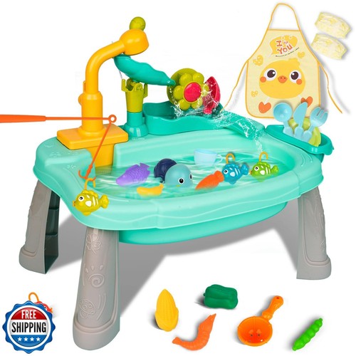 STBEIMEIMY Kids Play Sink with Running Water,Mini Water Table for Toddlers 1-