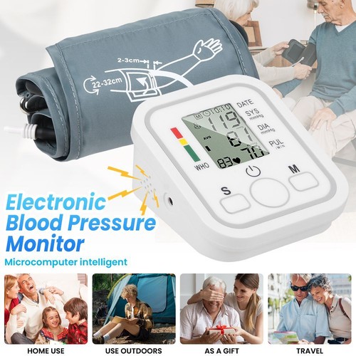 Digital Blutdruckmessgerät Oberarm-LCD Blutdruck Monitor Automatische~Pulsmesser - Bild 7 von 13