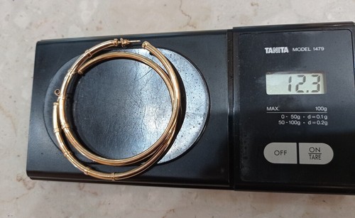 CERCHIO orecchino oro giallo 750 mm 18 Kt nuovo - Foto 4 di 4