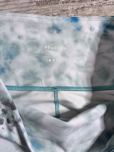 Women’s Peloton Athletic Yoga Pants Tye Dye Aqua Green Size Large Excellent Cond - Picture 2 of 2