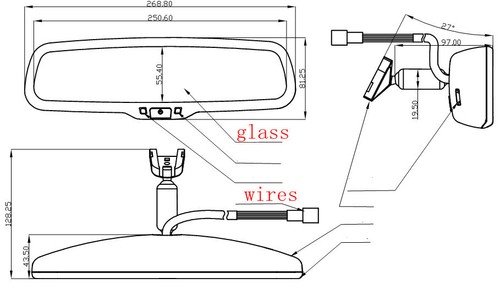Auto dimming rear view mirror,fit Hyundai,Kia Ssongyong old model cars,trucks - Picture 12 of 12