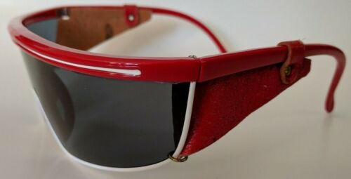 Gafas de sol laterales True Vintage de la década de 1980 Funky/Sports cuero envolventes - Imagen 3 de 5