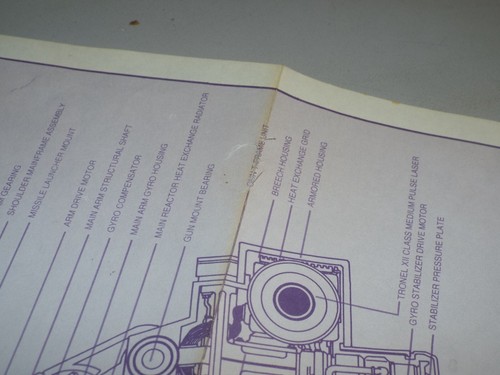 BATTLETECH TECHNICAL BLUEPRINT POSTER - VULTURE (1991, FASA, 34x22, USED, OOP) - Picture 8 of 8