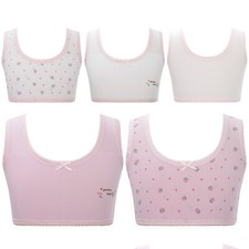 Kids Girls Bra Stretch Tank Running Vest Bralettes Crop Top 7-14Y Underwear Bow