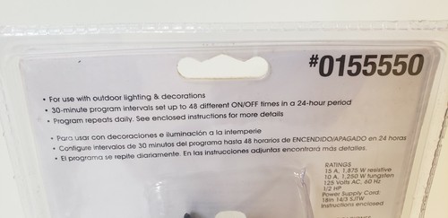 Outdoor 24 Hour Heavy Duty Timer Twin 2-Outlet by Prime / NEW SEALED #0155550 - Picture 4 of 12