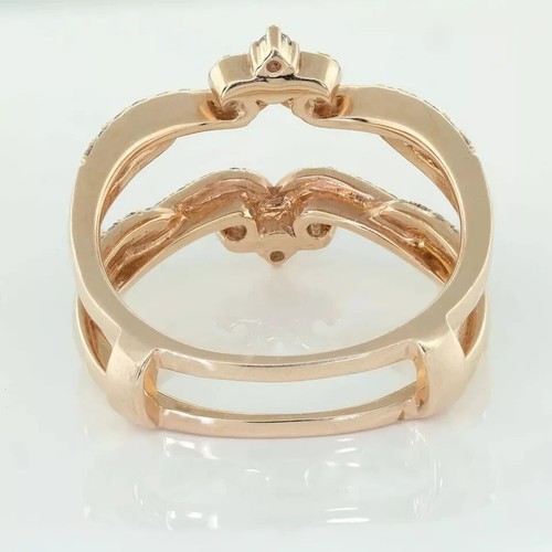 2.00Ct Round Cut Moissanite Enhancer Guard Wrap Band Ring 14k Yellow Gold Plated - Picture 5 of 7