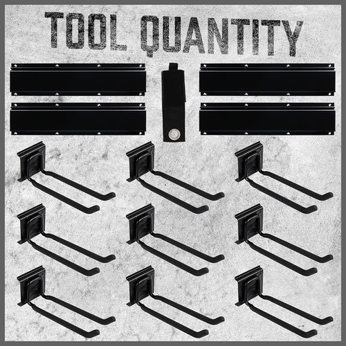 64-Inch Heavy Duty Garage Organization Rack, 4 Packs Rails and 9 Adjustable Hook - Picture 2 of 12
