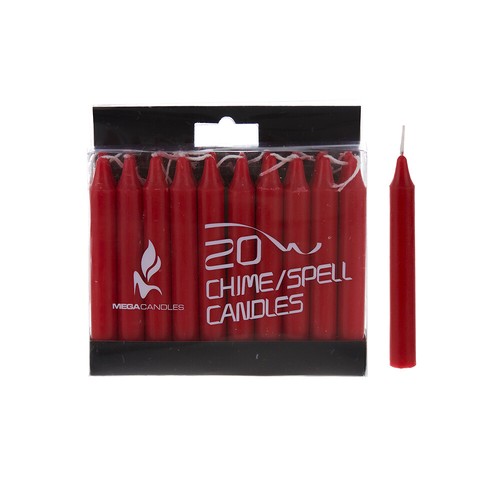 Mega velas - Timbre de 4" sin perfume / Velas cónicas de hechizo - Rojo, Juego de 20 - Imagen 2 de 3