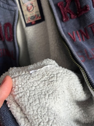 Y2K Fur Full Zip Hoodie 2000s Blue Sun-Faded Herren Gr. XS Hype - Bild 9 von 21