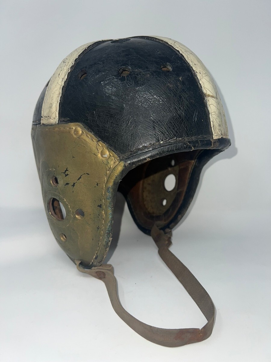 1950's Aviator Style Vintage Leather Football Helmet W/ Strap | eBay