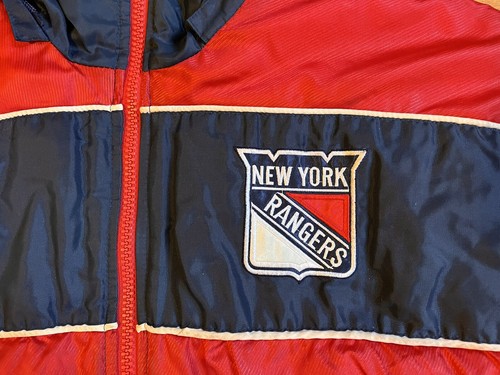 VINTAGE Pro Player New York Rangers Reversible Jacket Men’s Large Blue Red - Picture 5 of 24