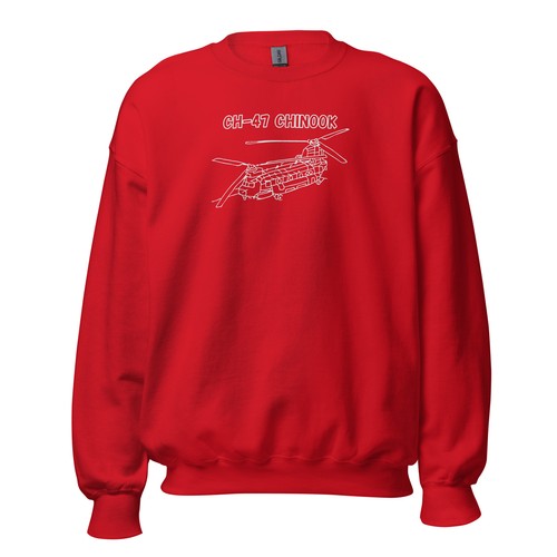 CH-47 Chinook Embroidered Sweatshirt Military Aviation Army Veteran Gift - Picture 11 of 17