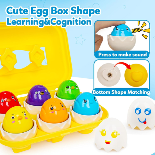 Easter Eggs,Egg Toys for Toddler 1-3,Montessori Preschool Learning Color Sorting - Picture 5 of 12