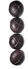 4 Shank Buttons Large (30L) (3/4 inch), Dark Brown, Faux Leather Buttons