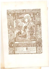 1898 ART NOUVEAU LITHO JAMES ALLAN DUNCAN "PEACE ON EARTH" Christmas + Text