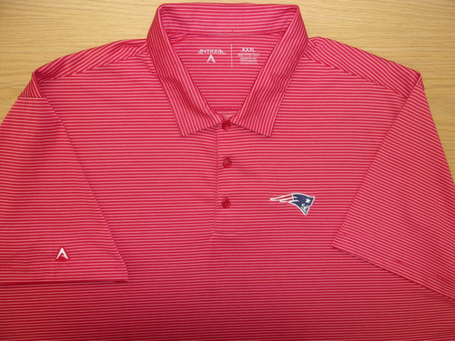 Antigua NFL New England Patriots Football Performance Golf Polo Striped 3XL NEW